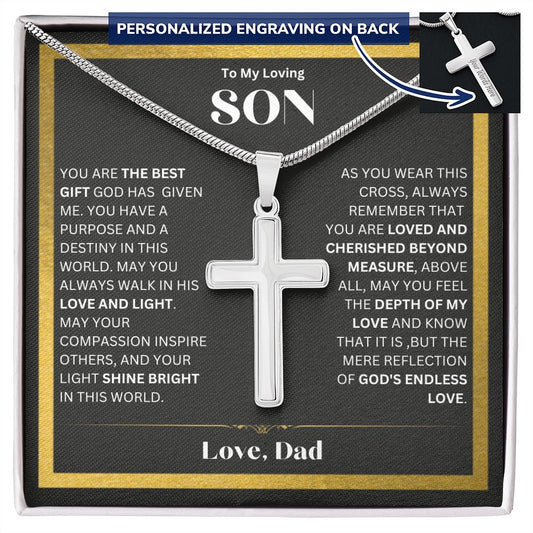 Personalized Cross Necklace For Son