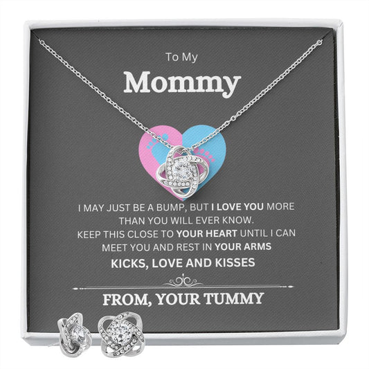 Love Knot Earring And Necklace For Mommy