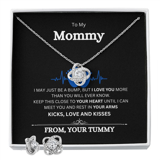 Love Knot Earring And Necklace For Mommy