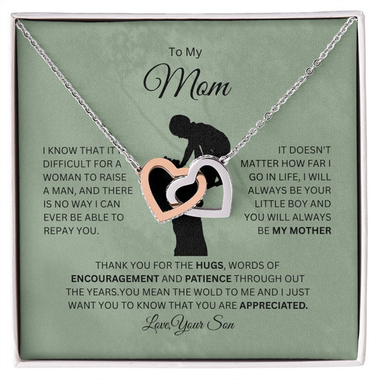 Interlocking Heart Necklace For Mom