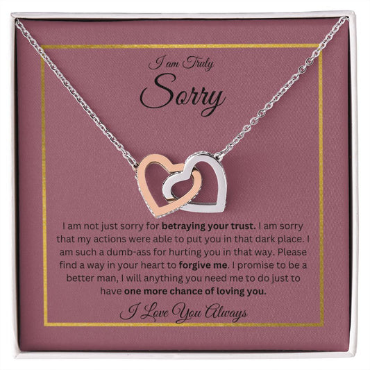 Interlocking Hearts Necklace For Apology