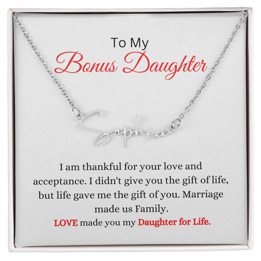 Signature Necklace For Bonus Daughter