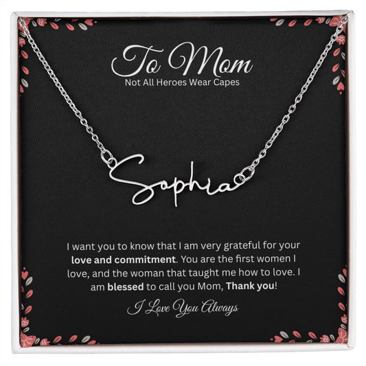 Signature Name Necklace For Mom