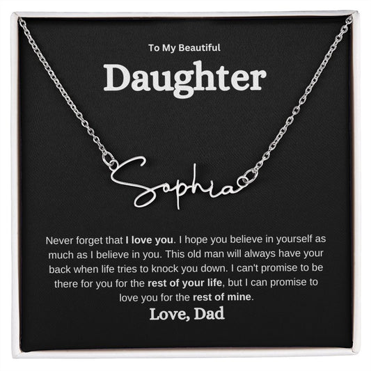Signature Name Necklace For Daughter